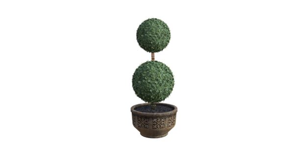 Double Ball Artificial Topiary Tree in Decorative Pot - Outdoor or Indoor Use