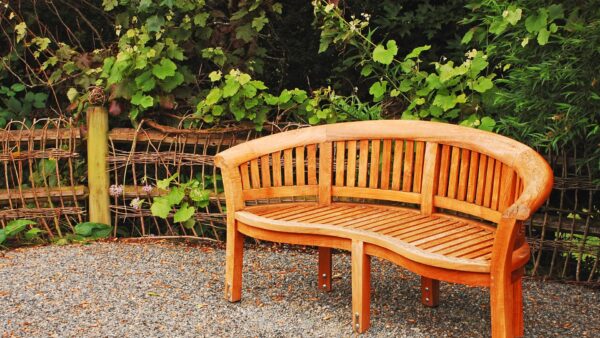 Teak Banana Bench - Curved Outdoor Garden Bench